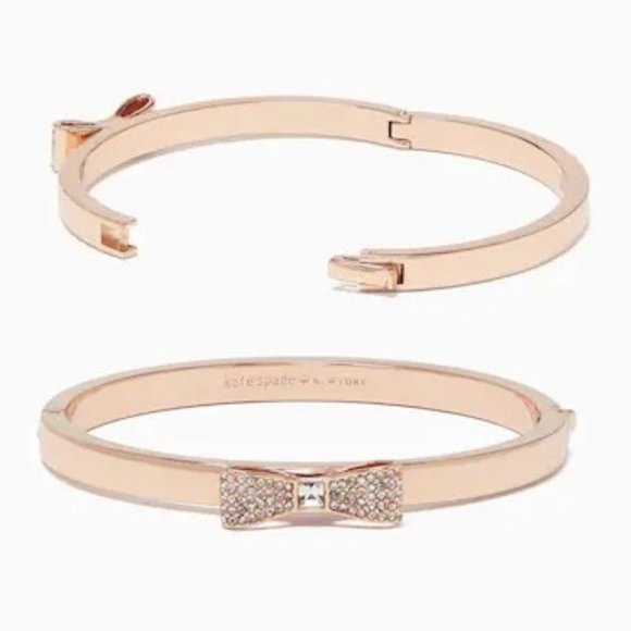 ♠️ Kate Spade ♠️️ " Ready Set Bow" Pave Bangle & Studs - Picture 9 of 13
